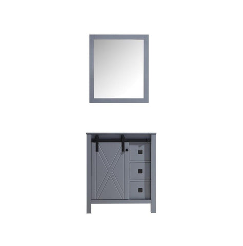 Image of Marsyas Veluti 30" Dark Grey Single Vanity | no Top and 28" Mirror