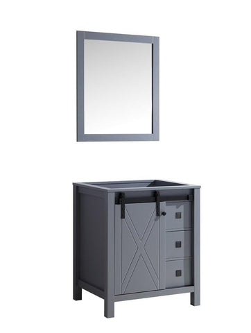 Image of Marsyas Veluti 30" Dark Grey Single Vanity | no Top and 28" Mirror
