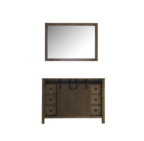 Image of Marsyas Veluti 48" Rustic Brown Single Vanity | no Top and 44" Mirror