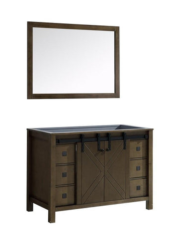 Image of Marsyas Veluti 48" Rustic Brown Single Vanity | no Top and 44" Mirror