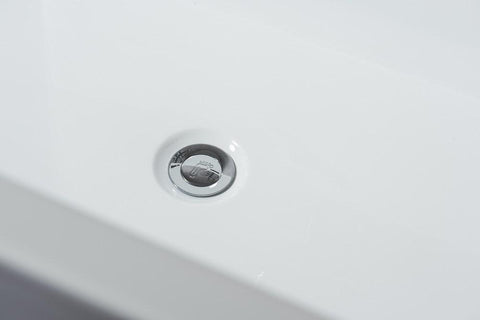 Image of Melina 67" Free Standing Acrylic Vintage Freestanding Bathtub w/ Chrome Drain