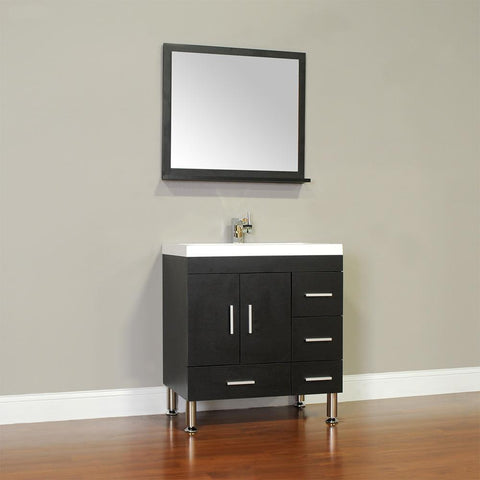 Image of Ripley Collection 30" Single Modern Bathroom Vanity with Mirror - Black AT-8050-B-S