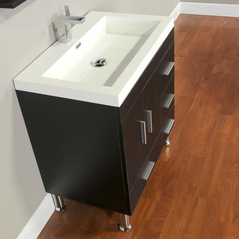 Image of Ripley Collection 30" Single Modern Bathroom Vanity with Mirror - Black AT-8050-B-S