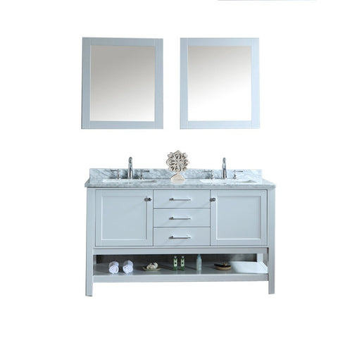 Image of Seacliff by Ariel Bayhill 60" Double Sink Vanity Set in Cloud Grey SC-BAY-60-SCG