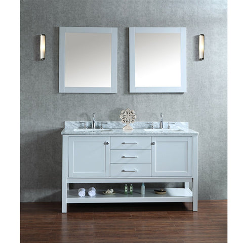 Image of Seacliff by Ariel Bayhill 60" Double Sink Vanity Set in Cloud Grey SC-BAY-60-SCG