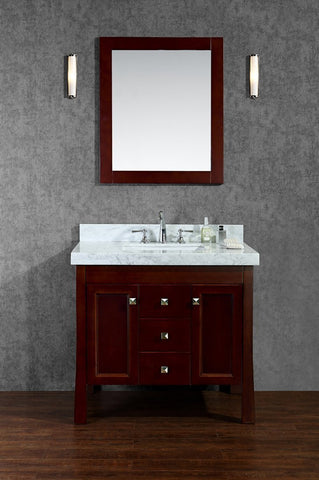 Image of Seacliff by Ariel Greenbrier 36" Single Sink Vanity Set in Walnut SC-GRE-36-SWA