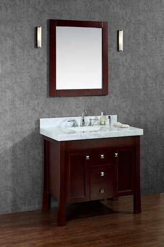Image of Seacliff by Ariel Greenbrier 36" Single Sink Vanity Set in Walnut SC-GRE-36-SWA