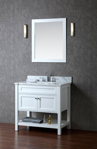 Image of Seacliff by Ariel Mayfield 36" Single Sink Vanity Set in White SC-MAY-36-SWH