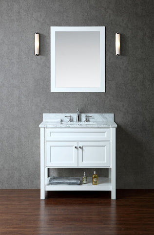 Image of Seacliff by Ariel Mayfield 36" Single Sink Vanity Set in White SC-MAY-36-SWH