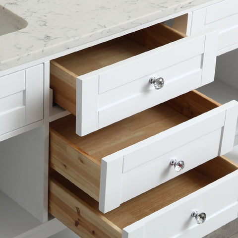 Image of Seacliff by Ariel Mayfield 60" Double Sink Vanity Set in White SC-MAY-60-SWH