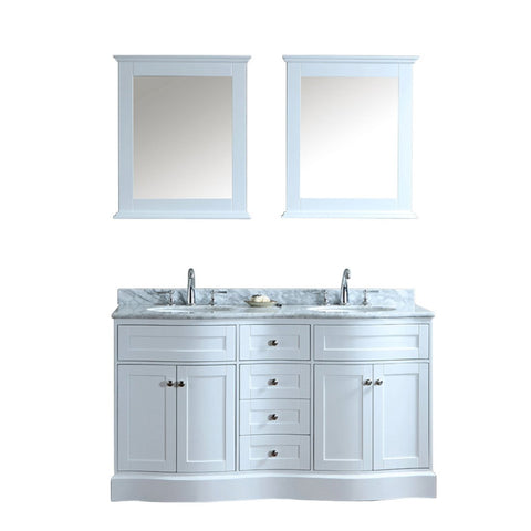 Image of Seacliff by Ariel Montauk 60" Double Sink Vanity Set in White SC-MON-60-SWH