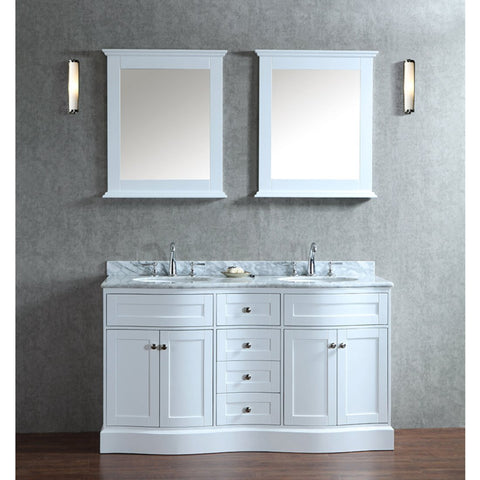 Image of Seacliff by Ariel Montauk 60" Double Sink Vanity Set in White SC-MON-60-SWH