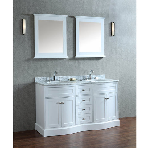 Image of Seacliff by Ariel Montauk 60" Double Sink Vanity Set in White SC-MON-60-SWH