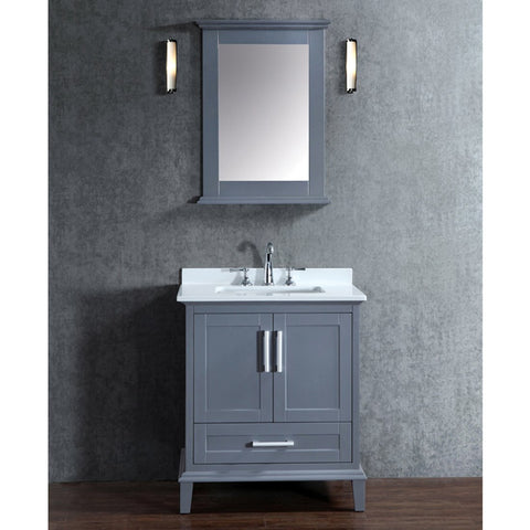 Image of Seacliff by Ariel Nantucket 30" Single Sink Vanity Set in Whale Grey SC-NAN-30-SWG