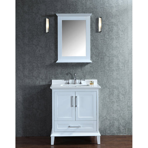 Image of Seacliff by Ariel Nantucket 30" Single Sink Vanity Set in White SC-NAN-30-SWH