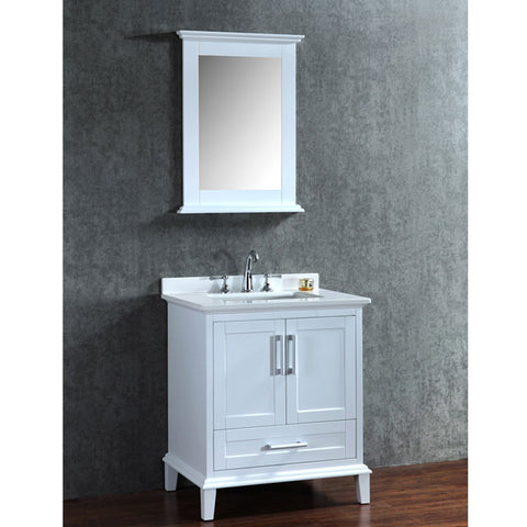 Image of Seacliff by Ariel Nantucket 30" Single Sink Vanity Set in White SC-NAN-30-SWH