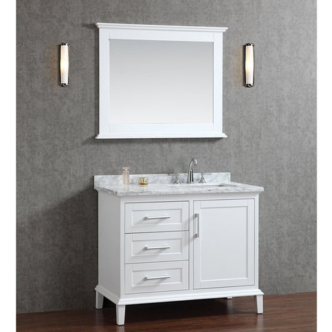 Image of Seacliff by Ariel Nantucket 42" Single Sink Vanity Set in White SC-NAN-42-SWH