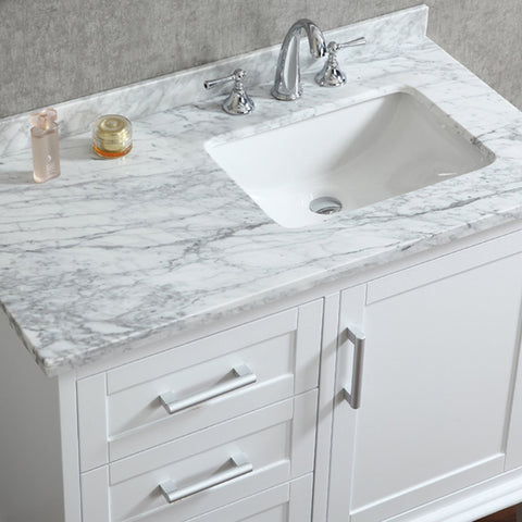 Image of Seacliff by Ariel Nantucket 42" Single Sink Vanity Set in White SC-NAN-42-SWH