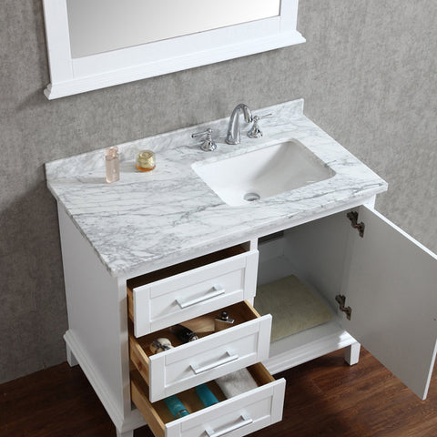 Image of Seacliff by Ariel Nantucket 42" Single Sink Vanity Set in White SC-NAN-42-SWH