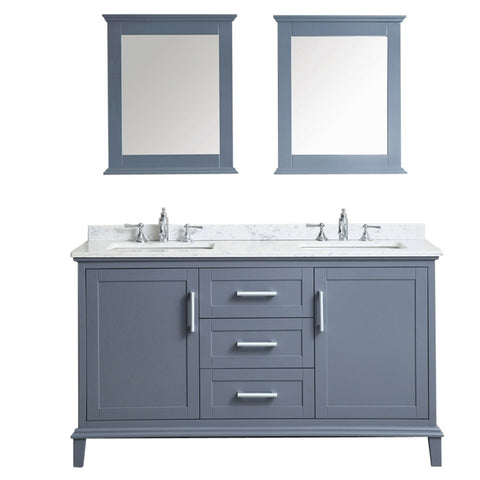 Image of Seacliff by Ariel Nantucket 60" Double Sink Vanity Set in Whale Grey SC-NAN-60-SWG