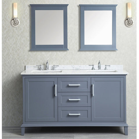 Image of Seacliff by Ariel Nantucket 60" Double Sink Vanity Set in Whale Grey SC-NAN-60-SWG
