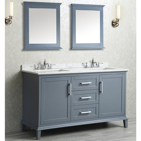 Image of Seacliff by Ariel Nantucket 60" Double Sink Vanity Set in Whale Grey SC-NAN-60-SWG
