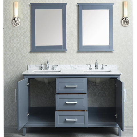 Image of Seacliff by Ariel Nantucket 60" Double Sink Vanity Set in Whale Grey SC-NAN-60-SWG
