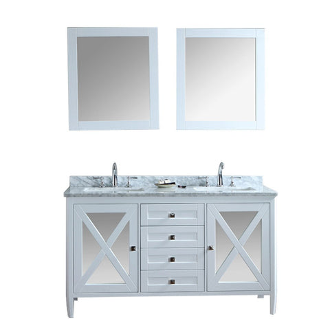 Image of Seacliff by Ariel Summit 60" Double Sink Vanity Set in White SC-SUM-60-SWH