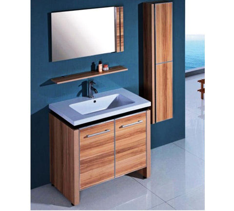 Image of SINK VANITY WITH MIRROR AND SIDE CABINET - NO FAUCET WTH0932