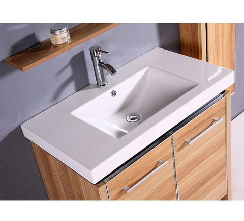 Image of SINK VANITY WITH MIRROR AND SIDE CABINET - NO FAUCET WTH0932