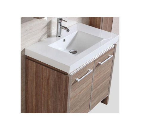 Image of Sink Vanity with Mirror and Side Cabinet- NO FAUCET WTH0932-R