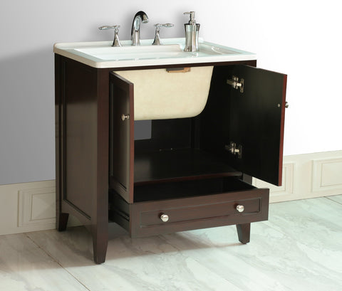 Image of Stufurhome 30 inch Espresso Laundry Utility Sink GM-Y01
