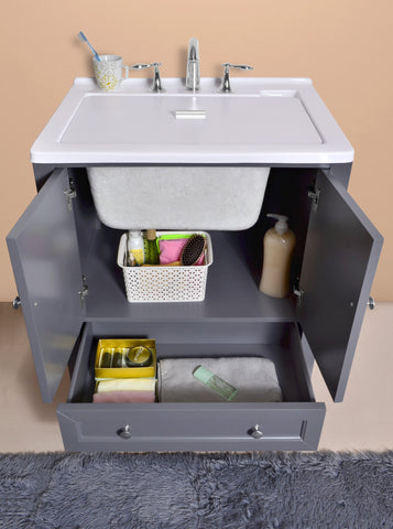 Image of Stufurhome 30 inch Grey Laundry Utility Sink GM-Y01G