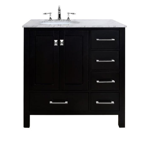 Image of Stufurhome 36 inch Malibu Espresso Single Sink Bathroom Vanity GM-6412-36ES-CR