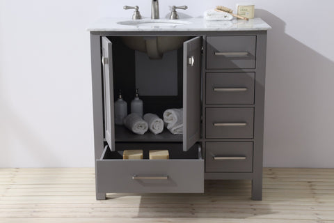 Image of Stufurhome 36 inch Malibu Grey Single Sink Bathroom Vanity GM-6412-36GY-CR