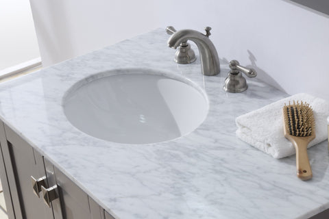 Image of Stufurhome 36 inch Malibu Grey Single Sink Bathroom Vanity with Mirror GM-6412-36GY-CR-M35
