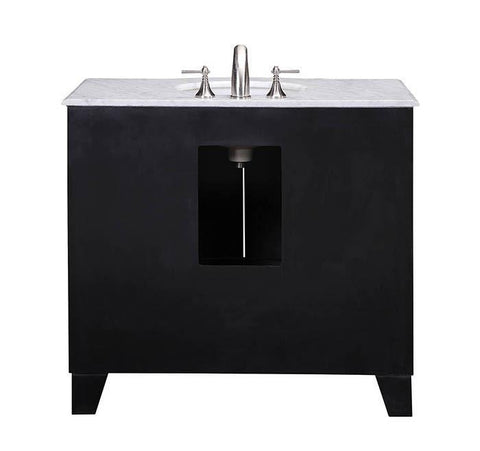 Image of Stufurhome 40 inch Grand Cheswick Espresso Single Sink Vanity with Carrara Marble Top GM-2206-40ES-CR