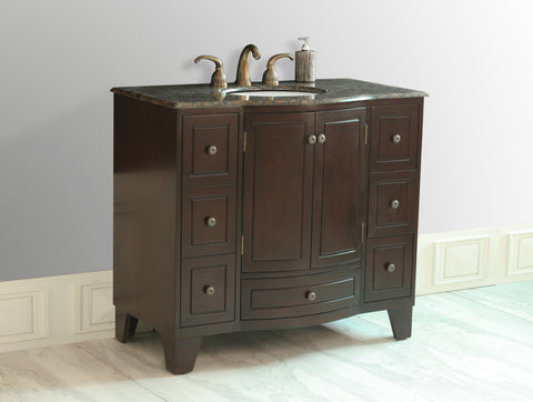 Image of Stufurhome 40 inch Grand Cheswick Single Sink Vanity with Baltic Brown Granite Top GM-2206-40-BB