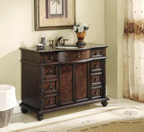 Image of Stufurhome 48 inch Amelia Single Sink Vanity with Baltic Brown Granite Top GM-5116-48-BB