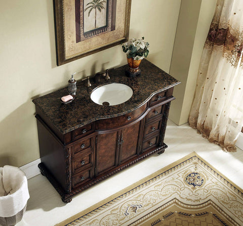 Image of Stufurhome 48 inch Amelia Single Sink Vanity with Baltic Brown Granite Top GM-5116-48-BB