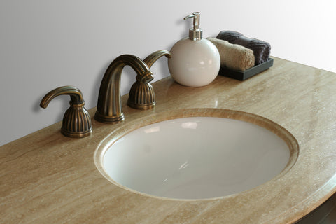Image of Stufurhome 48 inch Lotus Single Sink Vanity with Travertine Marble Top and Mirror GM-6123-48-TR