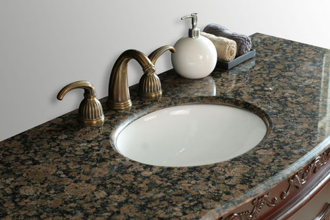 Image of Stufurhome 56 inch Princeton Single Sink Bathroom Vanity with Baltic Brown Granite Top GM-5110-56-BB