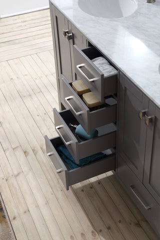 Image of Stufurhome 60 inch Malibu Grey Double Sink Bathroom Vanity GM-6412-60GY-CR