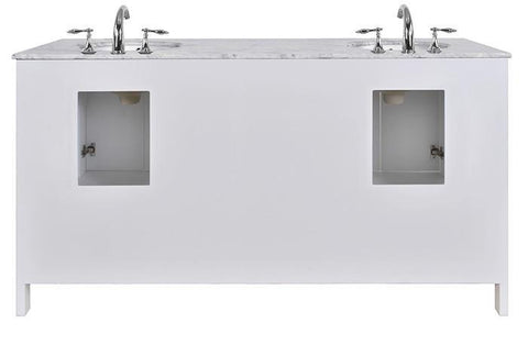 Image of Stufurhome 72 inch Malibu Pure White Double Sink Bathroom Vanity GM-6412-72PW-CR