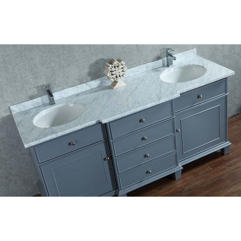 Image of Stufurhome Cadence Grey 60 inch Double Sink Bathroom Vanity with Mirror HD-7000G-60-CR
