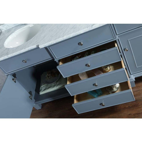 Image of Stufurhome Cadence Grey 72 inch Double Sink Bathroom Vanity with Mirror HD-7000G-72-CR