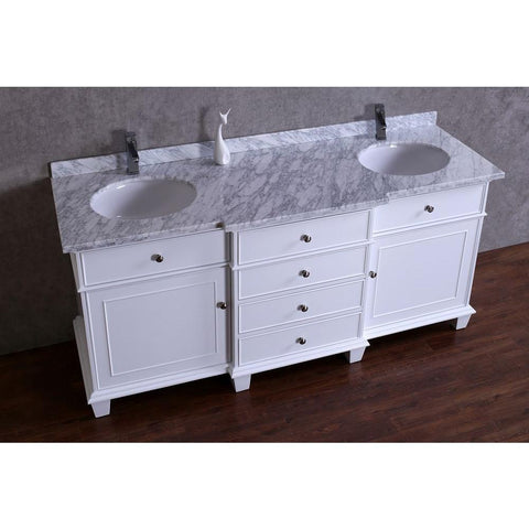 Image of Stufurhome Cadence White 60 inch Double Sink Bathroom Vanity with Mirror HD-7000W-60-CR