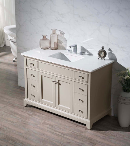 Image of Stufurhome Erin 49 Inch Single Sink Bathroom Vanity HD-6004-49-QZ