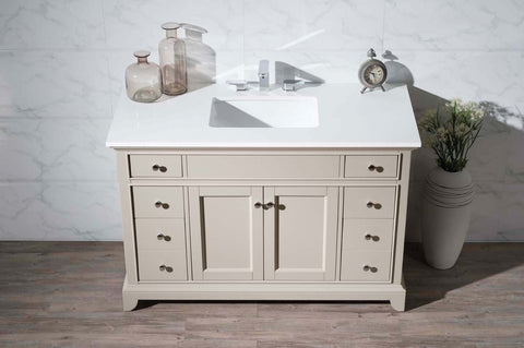 Image of Stufurhome Erin 49 Inch Single Sink Bathroom Vanity HD-6004-49-QZ