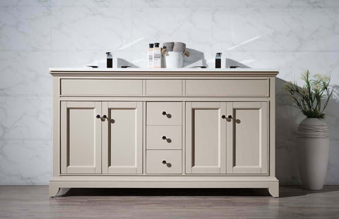Image of Stufurhome Erin 59 Inch Double Sink Bathroom Vanity HD-6004-59-QZ